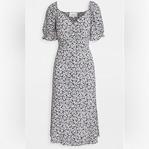 ba&sh Monochrome Floral Midi Dress